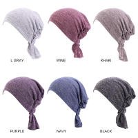 Bandana de Algodón Transpirable para Mujeres Turbante Pre-Atado Gorro de Cabeza para Pacientes de Cáncer Moda Femenina - details 0