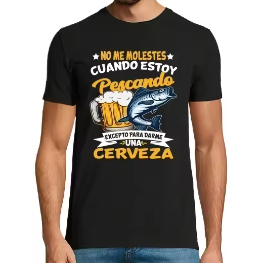 dichos divertidos pescador pesca y cerv Camisetas CERVEZA,Pack Regalo Camiseta Personalizada - 1