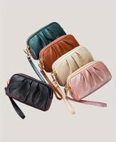 Bolso de Mano de Cuero Genuino de Doble Capa Cartera con Cremallera y Correa Desmontable - details 5