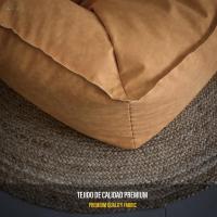 Reposapiés Salon de Lujo - [50x40x30 cm] Sofá Puf de Diseño con Relleno Incluido para Escritorio u Oficina - Taburete Bean Bag Silla Grande en Cuero Sintético Beige - details 36