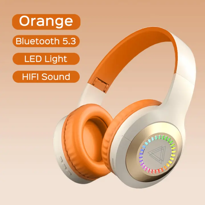 VAORLO-auriculares ANC con reducción de ruido, cascos HIFI con cable + comunicación inalámbrica, plegables, deportivos, con Bluetooth, para música, compatible con TF - 1
