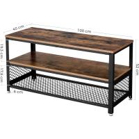 Gabinete Industrial para TV de hasta 43 Pulgadas, Soporte para TV, Consola, Mesa de Centro Pequeña con Marco de Metal, para Dormitorio de Sala, Color Negro, 100 cm - details 5