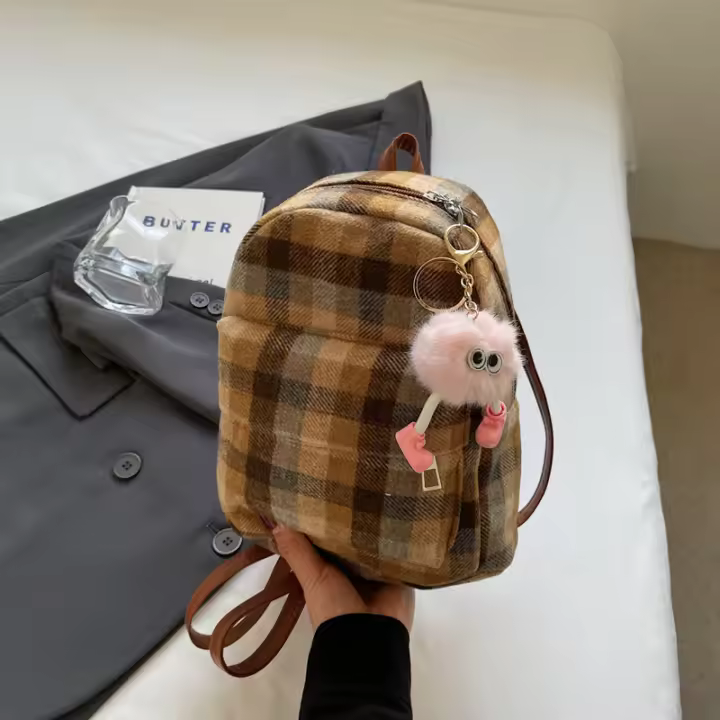 Bolsos de mujer, casual, nuevo estilo, mochila, diseño, personalidad, universidad, textura, estilo occidental, mochila - 1