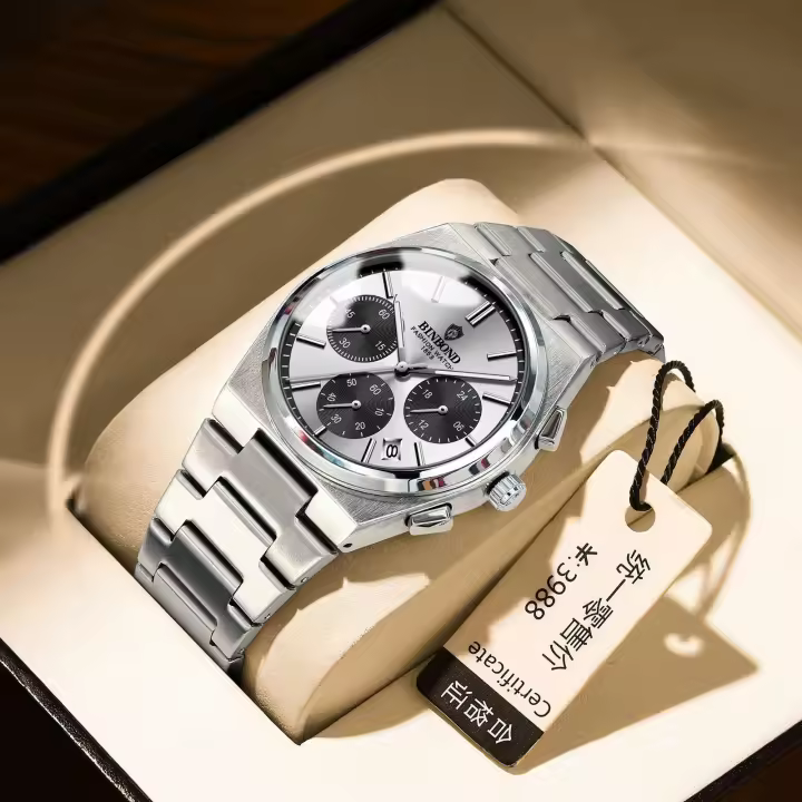Reloj de Piloto de Lujo Premium Automático, Funcional Multifuncional, Resistente al Agua, Correa de Cuero Accesorio de Moda para Hombres - 1