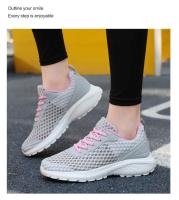 Zapatillas de deporte de moda de las mujeres ahuecadas hacia afuera ultra ligeras grandes de malla transpirable zapatos casuales de los zapatos de las mujeres - details 11