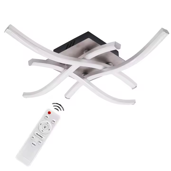 Lámpara de Techo LED Ajustable de 48W con Control Remoto XUNATA Moderna con Diseño de Garfork para Decoración de Dormitorio Material de Aluminio Fuente de Luz LED Ajustable - 1