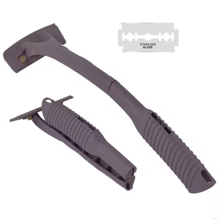 Cuchilla trasera para hombre, afeitadora Diy, removedor de pelo de espalda, eliminación masculina, gris - 1