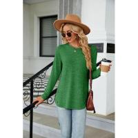 Camiseta de mujer con cuello redondo y botones lisos, ropa estética holgada para mujer, ventas baratas con mangas - details 16
