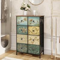 Mueble de Almacenamiento Cómodo con 9 Cajones Diseño Industrial de Metal con Superficie de Madera y Cajones de Tela para Sala de Estar, Habitación Infantil, Pasillo Estilo Rústico - details 7
