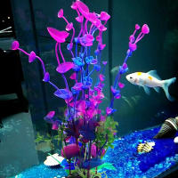 Hierba Artificial de plástico para acuario, decoración de gran criatura, adorno de flores, accesorios acuáticos - details 2