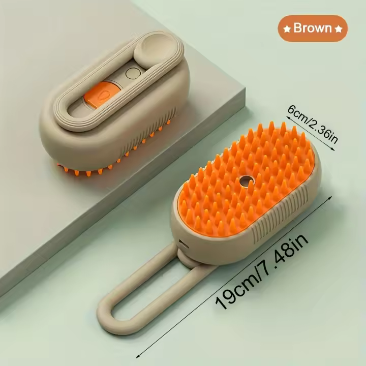 Cepillo de Aseo para Mascotas Recargable USB 3-en-1 Peine de Masaje Caliente para Eliminación de Pelo Suelto y Despelado de Mascotas con Diseño Ergonómico Regalo Perfecto para Mascotas - 1
