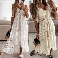 Vestido tobillero con tirantes, falda larga de color puro, columpio grande, exportación europea y americana, principios de otoño, nuevo, 2024 - details 7