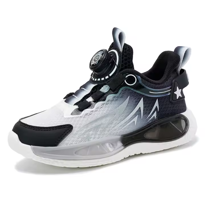 Zapatos deportivos informales para niños de marca de primavera, zapatos ligeros para correr para niños y niñas, zapatillas de deporte con botón giratorio de suela suave para niños - 1
