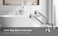 Paquete de 2 barras de seguridad para ducha, accesorio de acero inoxidable para baño, níquel pulido de 1 "de diámetro - details 0