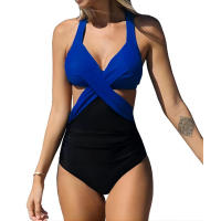 Traje de baño de una pieza para mujer, bañador para mujer en v, fruncido, traje de baño de una pieza, monokinis, natural, relleno - details 1