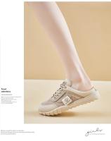 Malla zapatos de las mujeres de verano de las mujeres de fondo plano antideslizante perezoso bolsa de un pedal sandalias de cabeza bolsa cabeza media zapatillas fuera - details 9