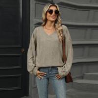 Top para mujer, camiseta holgada lisa con cuello en V, ropa popular coreana elegante de liquidación, años 90 - details 17