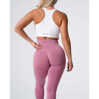 Leggings deportivos de cintura alta para mujer NVG de spandex con pantalones interiores suaves para ropa de gimnasio y fitness. - details 21