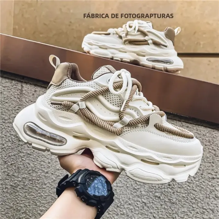 Zapatillas De Hombre Plataforma Casual Antideslizantes y Cómodas Zapatillas Deportivas de Moda con Suela de Goma Resistente al Desgaste Talla True Mesh Upper - 1