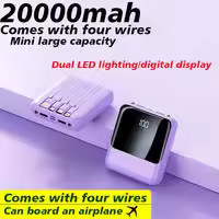 Viene con un banco de energía de 4 cables, 20000mAh, gran capacidad de carga rápida, carga Flash, ultradelgado - details 0