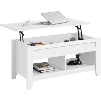 Mesa de Café de Madera Elevable Diseño Moderno para Sala Tamaño 104,5 x 49,5 x (49-61,5) cm Gris - details 18
