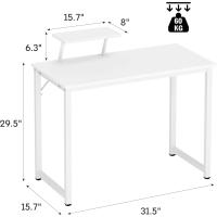 Mesa de ordenador de 100 cm, mesa de trabajo con estante, robusta y fácil de instalar, madera y metal, diseño moderno, estilo industrial - details 15