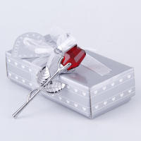 Regalo creativo europeo, varilla de Metal, rosa de cristal, decoración artesanal, regalo de flor simulada para el Día de San Valentín - details 9