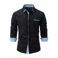 Camisa informal para hombre, camisa con cuello vuelto, a la moda - details 3