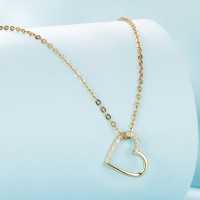 Collar Con Colgante De Corazón Hueco Romántico De Plata De Ley 925, Cadena De Color Plateado, Dorado Y Rosa Dorado, Joyería - details 2