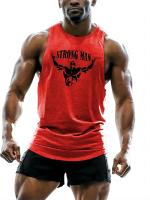 Camisetas sin mangas para hombre fuerte a la moda, chaleco de gimnasio sin mangas con estampado 3D, ropa informal suelta, camisetas deportivas transpirables para exteriores - details 4
