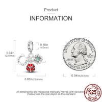 Encantos de Plata Esterlina S925 con Mariposa Flor y Corazón para Pulsera Original de 3mm Joyería Fina de Cumpleaños para Mujeres Material de Metal con Zirconia - details 1