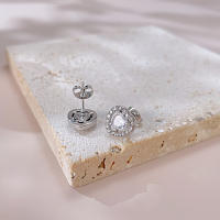 Pendientes de acero inoxidable de alta calidad con incrustaciones de circonita, collar de amor para mujer - details 8