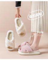 Suelo interior antideslizante de esponja para mujer, parte inferior, pantuflas peludas de algodón para el hogar, candelabros de invierno - details 4