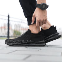 Zapatillas De Correr Para Hombre Suela De Goma Transpirables Sin Cordones Ligeros Y Confortables Para Caminar Y Deporte - details 4