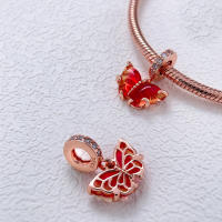 Camaleón que cambia de color y caja de regalo, colgantes de mariposa, cuentas, pulsera Original de Plata de Ley 925 para fabricación de joyas - details 2