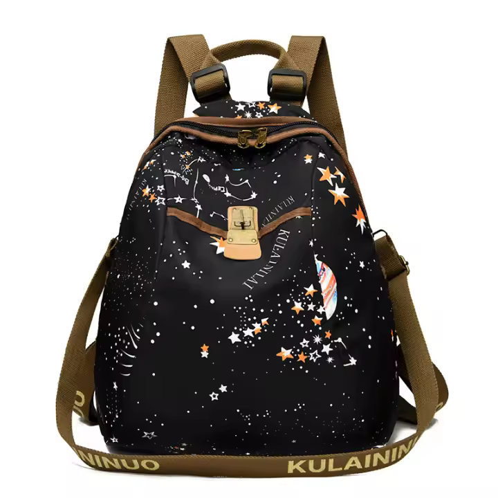 Mochila de viaje ligera para mujer, bolso de viaje de tela Oxford con estampado a la moda, novedad de 2024 - 1
