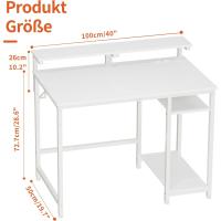 Escritorio de Ordenador con Soporte para Monitor Almacenamiento Reversible y Ganchos Para Juegos - details 11