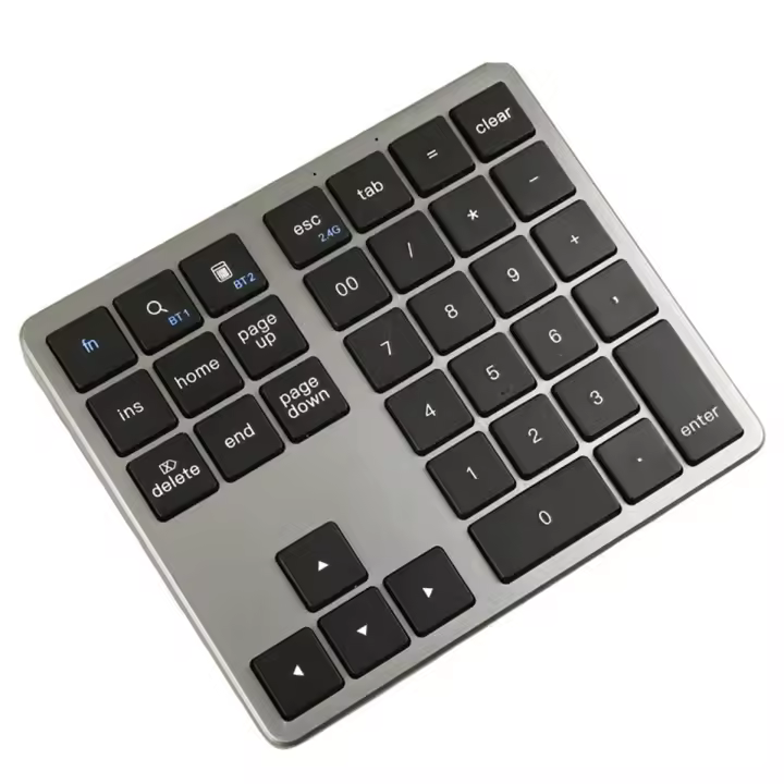 Teclado numérico Bluetooth 2,4G teclado numérico inalámbrico ultrafino teclado numérico recargable USB para ventana IOS Android negro - 1