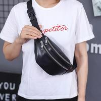 Bolso de pecho Vintage de Color sólido para mujer, bolso cruzado de cuero PU, bolsos de cintura con doble cremallera, riñonera informal - details 0
