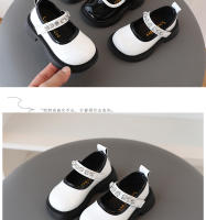 Nueva Moda Primavera Zapatos Individuales para Niñas Xiaoxiangfeng Suela Suave de Diamantes de Cristal Calzado Infantil de Cuero - details 7