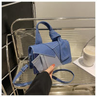 Bolso pequeño portátil de moda versátil, nuevo denim, bolso cuadrado pequeño cruzado de hombro empalmado - details 32