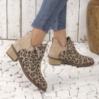 Botas de tacón alto para mujer, botas cortas estampadas informales, zapatos para mujer - details 2
