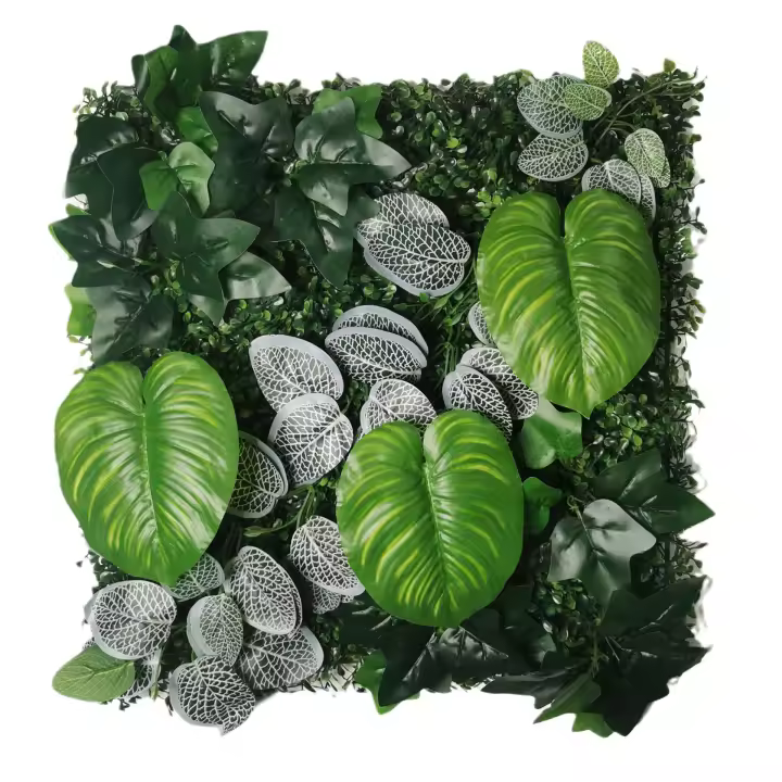 Decoración del hogar planta Artificial pared césped planta eucalipto rosa césped Panel valla cubierta decoración hogar 50*50CM - 1