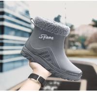 Botas de lluvia para hombre, botas desnudas a la moda, zapatos antideslizantes para trabajo de Chef, zapatos de pesca de goma impermeables y duraderos, zapatillas de deporte para hombre 2023 - details 35