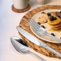 Juego de Platería Floral de Acero Inoxidable 6 Piezas de Cubierta Plana con Diseño Tallado de Rosa - details 1