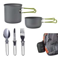 Juego de utensilios de cocina para acampar, villa al aire libre, utensilios de cocina, hervidor de agua, sartén, vajilla VIE, equipo de senderismo, picnic, turista - details 3