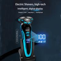 Afeitadora eléctrica 3D multifuncional con pantalla Digital inteligente, máquina de afeitar lavable de cuerpo completo para hombres - details 2