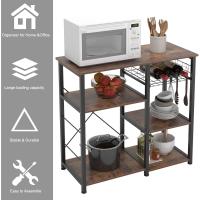 Cocina Mueble para Almacenamiento de Cocina Estantes de Cocina con Ganchos para Almacenamento Estante de Horno de Microondas,Estanterías de Cocina con 3+3 estantes Blanco - details 17