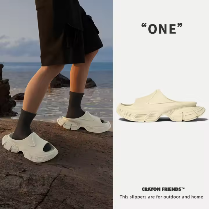 Zapatillas de papá de suela gruesa nueva ropa exterior de verano marca de moda zapatillas frescas resistentes al desgaste deportes al aire libre de una palabra de arrastre - 1