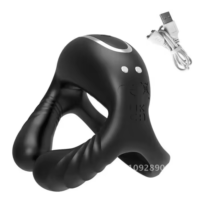 Leten 3 hombres motores anillo vibratorio retardar la eyaculación escroto sexo erección APP anillo estimulador inalámbrico masturbadores Juguetes - 1